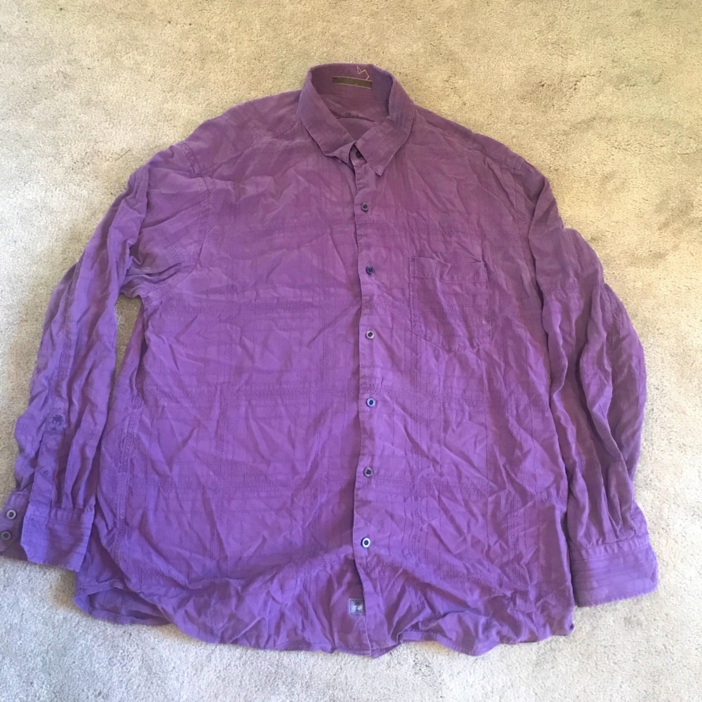 Tommy Bahama XL Long Sleeve Button Down Silk Shirt